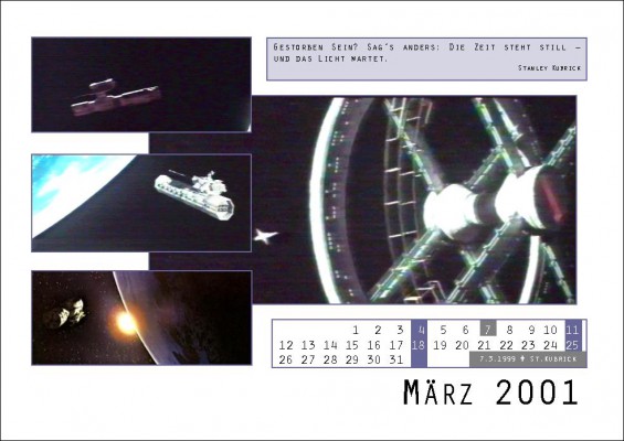 Kalender 2001: Odyssee im Weltraum  zanjero.de