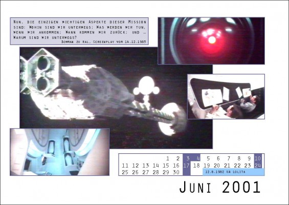 Kalender 2001: Odyssee im Weltraum zanjero.de