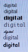 Digitale Schrift ohne Anti-Aliasing