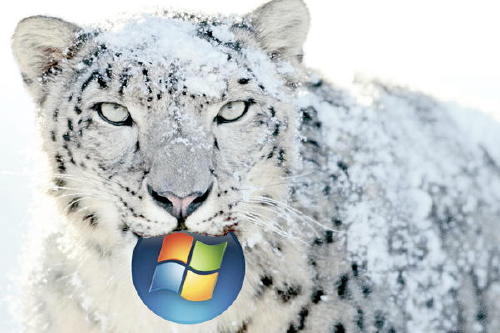Windows 7 tritt gegen Mac OS X Snow Leopard an.