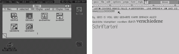 Auf dem Commodore 64 war Geos eine verbreitete grafische Oberfläche. Die Bildschirmaufteilung war aber fest und simulierte nur Fenster, die jedoch nicht verschoben werden konnte.