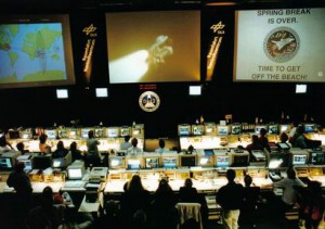 Kontrollzentrum im Cape Canaveral bei der „Columbia“-Mission 1993