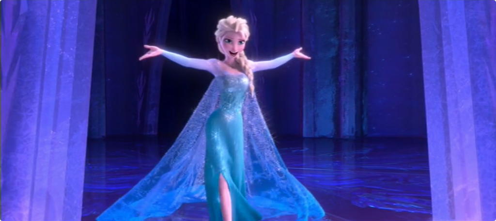 Szenenbild: Elsa schafft sich in „Frozen“ (2013) ihren eigenen Raum als Eispalast
