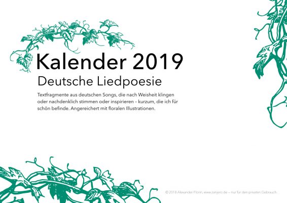 Cover Kalender 2019