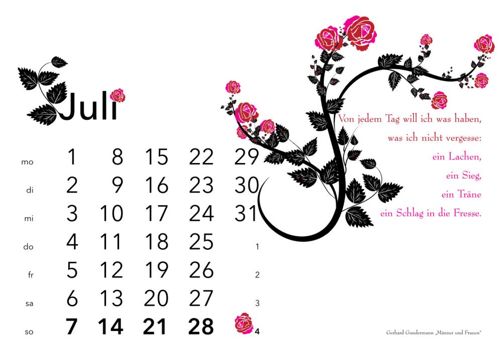 Kalender 2019 Juli: Gundermann